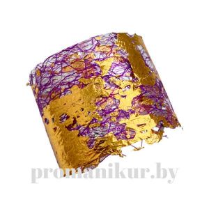 Фольга-сетка для дизайна ногтей (фиолетовый-золото)